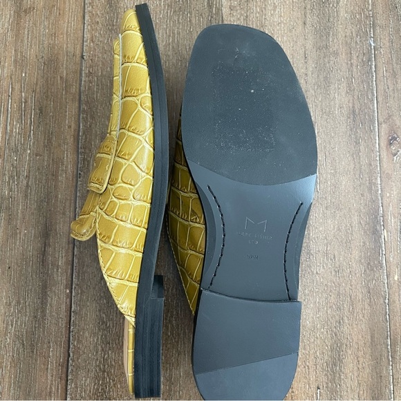 Marc Fisher Penny Loafer Mule Women’s Sz 5.5 Slip On Flyta Croc Embossed Leather - Picture 5 of 8